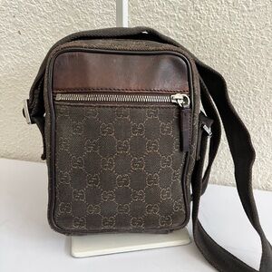 Gucci Brown Monogram Messenger Bag